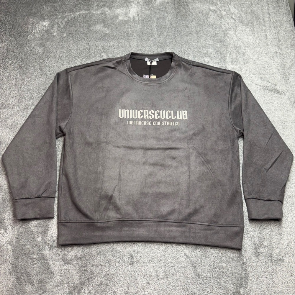 VniVerseVClub Sweatshirt Mens‎ 2XL Gray Excellent Metaverse Angel Wings Embossed